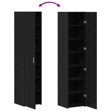 vidaXL Υψηλός μπουφές Μαύρος Δρυός 40x42.5x185cm Επεξεργασμένο Ξύλο 1 τεμ.