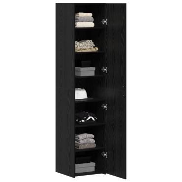vidaXL Υψηλός μπουφές Μαύρος Δρυός 40x42.5x185cm Επεξεργασμένο Ξύλο 1 τεμ.