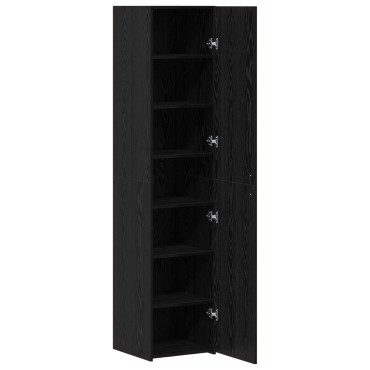 vidaXL Υψηλός μπουφές Μαύρος Δρυός 40x42.5x185cm Επεξεργασμένο Ξύλο 1 τεμ.