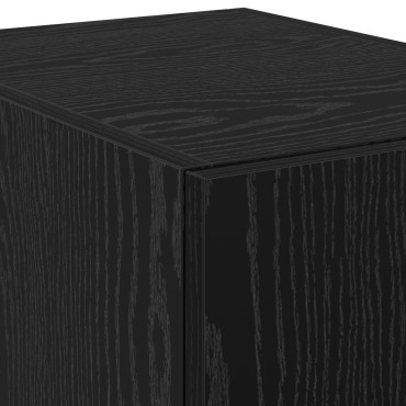vidaXL Υψηλός μπουφές Μαύρος Δρυός 40x42.5x185cm Επεξεργασμένο Ξύλο 1 τεμ.