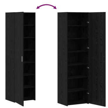 vidaXL Υψηλή ντουλάπα Μαύρη Ξυλεία 50x42.5x185cm από ξύλο 1 τεμ.