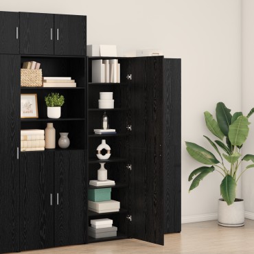 vidaXL Υψηλή ντουλάπα Μαύρη Ξυλεία 50x42.5x185cm από ξύλο 1 τεμ.