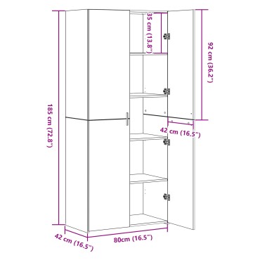 vidaXL Μπουφές Παλιού Ξύλου 40x42.5x185cm Φτιαγμένος από Ξύλο 1 τεμ.