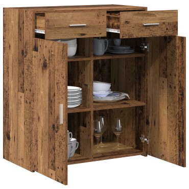 vidaXL Ντουλάπι Αποθήκευσης Παλιό Ξύλο 80x42.5x93.5cm από Τεχνητό Ξύλο 1 τεμ.