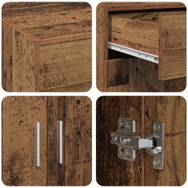 vidaXL Ντουλάπι Αποθήκευσης Παλιό Ξύλο 80x42.5x93.5cm από Τεχνητό Ξύλο 1 τεμ.