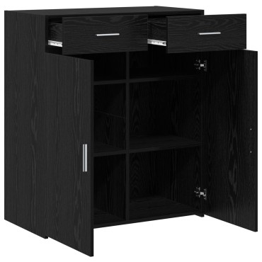 vidaXL ντουλάπα αποθήκευσης Μαύρης Δρυς 80x42.5x93.5cm Επεξεργασμένο Ξύλο 1 τεμ.