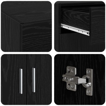 vidaXL ντουλάπα αποθήκευσης Μαύρης Δρυς 80x42.5x93.5cm Επεξεργασμένο Ξύλο 1 τεμ.