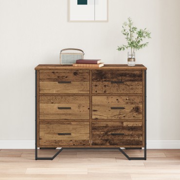 vidaXL Κουτί με Συρτάρια Παλιού Ξύλου 91x35.5x74.5cm Επεξεργασμένο Ξύλο