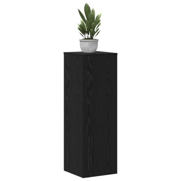 vidaXL Βάσεις Φυτών 2 τμχ Μαύρη Βελανιδιά 33x33x100 εκ. Επεξεργασμένο Ξύλο