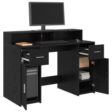 vidaXL Γραφείο Μαύρη Οξιά 120x55x91cm Συνθετικό ξύλο 1 τεμ.