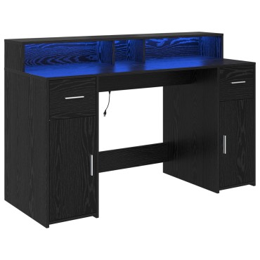 vidaXL Γραφείο Μαύρης Δρυός 140x55x91cm Επεξεργασμένο Ξύλο 1 τεμ.
