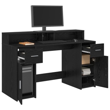 vidaXL Γραφείο Μαύρης Δρυός 140x55x91cm Επεξεργασμένο Ξύλο 1 τεμ.