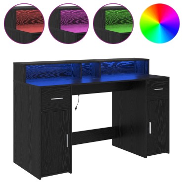 vidaXL Γραφείο Μαύρης Δρυός 140x55x91cm Επεξεργασμένο Ξύλο 1 τεμ.