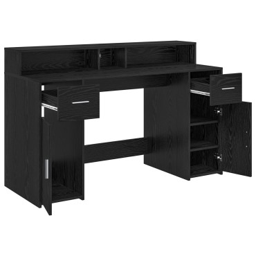 vidaXL Γραφείο Μαύρης Δρυός 140x55x91cm Επεξεργασμένο Ξύλο 1 τεμ.