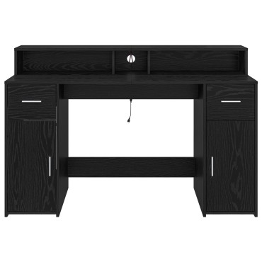 vidaXL Γραφείο Μαύρης Δρυός 140x55x91cm Επεξεργασμένο Ξύλο 1 τεμ.
