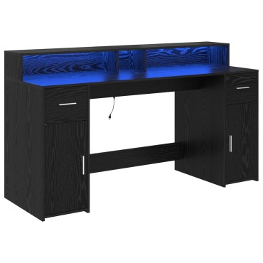 vidaXL Γραφείο Μαύρης Δρυός 160x55x91cm Επεξεργασμένο Ξύλο 1 τεμ.