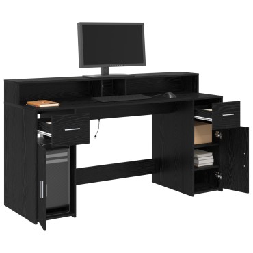 vidaXL Γραφείο Μαύρης Δρυός 160x55x91cm Επεξεργασμένο Ξύλο 1 τεμ.
