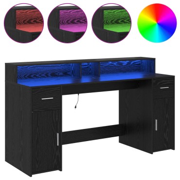 vidaXL Γραφείο Μαύρης Δρυός 160x55x91cm Επεξεργασμένο Ξύλο 1 τεμ.