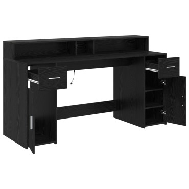vidaXL Γραφείο Μαύρης Δρυός 160x55x91cm Επεξεργασμένο Ξύλο 1 τεμ.