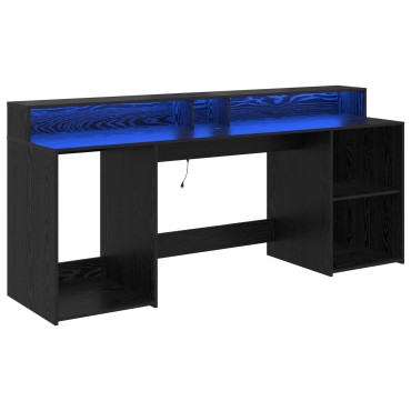 vidaXL Γραφείο Μαύρη Δρυς 200x55x91cm Επεξεργασμένο Ξύλο 1 τεμ.