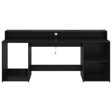 vidaXL Γραφείο Μαύρη Δρυς 200x55x91cm Επεξεργασμένο Ξύλο 1 τεμ.