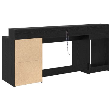 vidaXL Γραφείο Μαύρη Δρυς 200x55x91cm Επεξεργασμένο Ξύλο 1 τεμ.