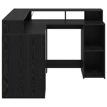vidaXL Γραφείο Μαύρος Δρυς 130x130x91cm Επεξεργασμένο Ξύλο 1 τεμ.