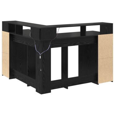 vidaXL Γραφείο Μαύρος Δρυς 130x130x91cm Επεξεργασμένο Ξύλο 1 τεμ.