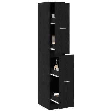 vidaXL Ντουλάπι Αποθήκης Μαύρης Δρυός 30x41x174.5cm Κατασκευασμένο Ξύλο 1 τεμ.