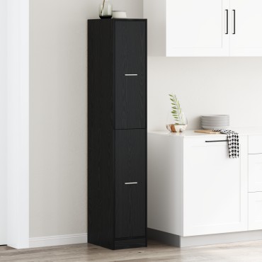 vidaXL Ντουλάπι Αποθήκης Μαύρης Δρυός 30x41x174.5cm Κατασκευασμένο Ξύλο 1 τεμ.