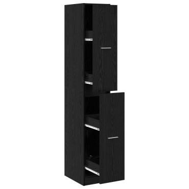 vidaXL Ντουλάπι Αποθήκης Μαύρης Δρυός 30x41x174.5cm Κατασκευασμένο Ξύλο 1 τεμ.