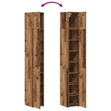 vidaXL Λεπτό Ντουλάπι Παλιά Ξυλεία 30x42.5x225cm Μηχανικά ξύλο 1 τεμ.