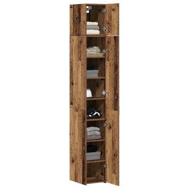 vidaXL Λεπτό Ντουλάπι Παλιά Ξυλεία 30x42.5x225cm Μηχανικά ξύλο 1 τεμ.