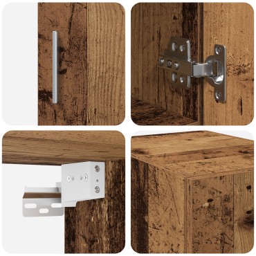 vidaXL Λεπτό Ντουλάπι Παλιά Ξυλεία 30x42.5x225cm Μηχανικά ξύλο 1 τεμ.