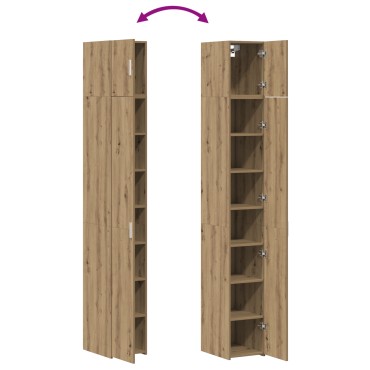 vidaXL Λεπτό Ντουλάπι Αποθήκευσης Δρυς 30x42.5x225cm Επεξεργασμένο Ξύλο 1 τεμ.