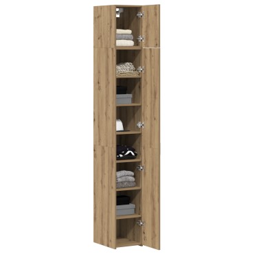 vidaXL Λεπτό Ντουλάπι Αποθήκευσης Δρυς 30x42.5x225cm Επεξεργασμένο Ξύλο 1 τεμ.