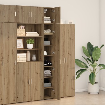 vidaXL Λεπτό Ντουλάπι Αποθήκευσης Δρυς 30x42.5x225cm Επεξεργασμένο Ξύλο 1 τεμ.