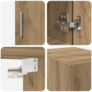 vidaXL Λεπτό Ντουλάπι Αποθήκευσης Δρυς 30x42.5x225cm Επεξεργασμένο Ξύλο 1 τεμ.
