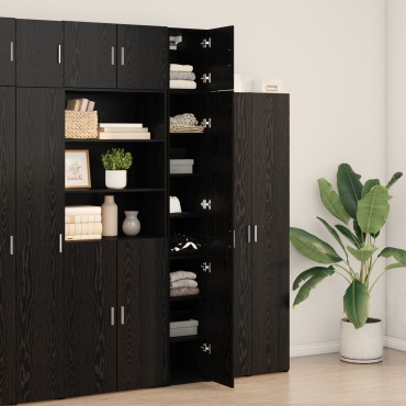 vidaXL Slim Storage Cabinet Μαύρος Δρυς 30x42.5x225cm Επεξεργασμένο Ξύλο 1 τεμ.