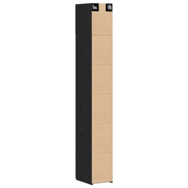 vidaXL Slim Storage Cabinet Μαύρος Δρυς 30x42.5x225cm Επεξεργασμένο Ξύλο 1 τεμ.