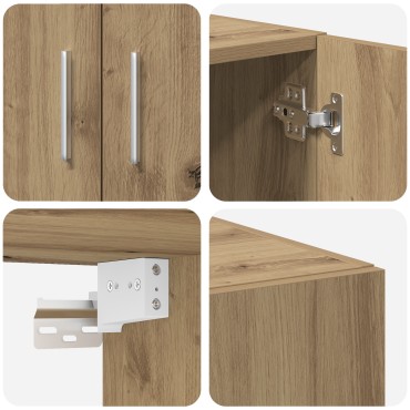 Ντουλάπα Αποθήκευσης vidaXL Δρυός Τέχνης 70x42.5x225cm Επεξεργασμένο Ξύλο 1 τεμ.