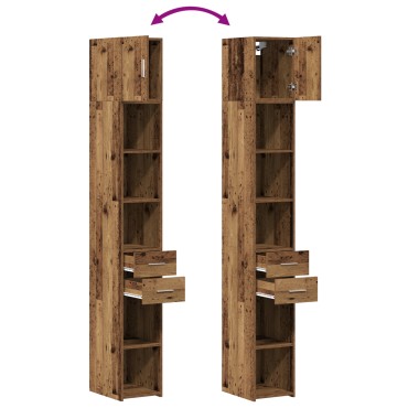 vidaXL Ντουλάπι Αποθήκευσης Παλιού Ξύλου 30x42.5x225cm Κατασκευασμένο Ξύλο 1 τεμ.