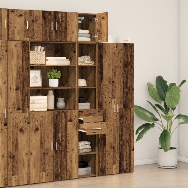vidaXL Ντουλάπι Αποθήκευσης Παλιού Ξύλου 30x42.5x225cm Κατασκευασμένο Ξύλο 1 τεμ.