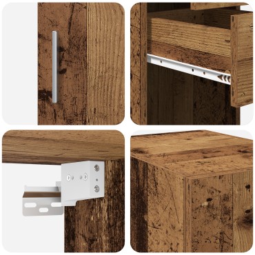 vidaXL Ντουλάπι Αποθήκευσης Παλιού Ξύλου 30x42.5x225cm Κατασκευασμένο Ξύλο 1 τεμ.