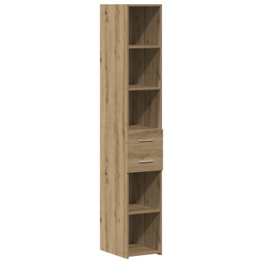 vidaXL Slim Storage Cabinet Δρυς 30x42.5x225cm Επεξεργασμένο Ξύλο 1 τεμ.