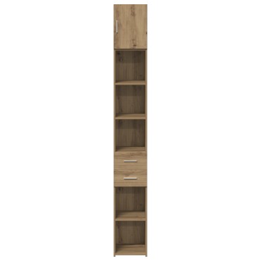 vidaXL Slim Storage Cabinet Δρυς 30x42.5x225cm Επεξεργασμένο Ξύλο 1 τεμ.