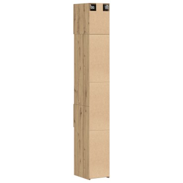 vidaXL Slim Storage Cabinet Δρυς 30x42.5x225cm Επεξεργασμένο Ξύλο 1 τεμ.