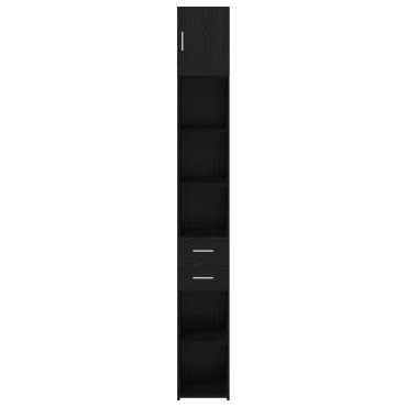 vidaXL Slim Storage Cabinet Μαύρος Δρυός 30x42.5x225cm Μηχανουργικό Ξύλο 1 τεμ.