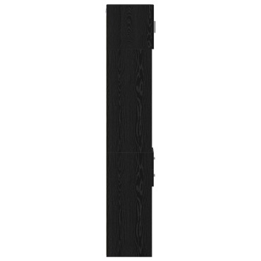 vidaXL Slim Storage Cabinet Μαύρος Δρυός 30x42.5x225cm Μηχανουργικό Ξύλο 1 τεμ.