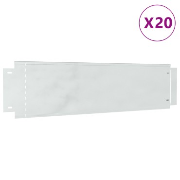 vidaXL Περιγράμματα γκαζόν 20 τμχ. 100 x 25 x 0,07 εκ. Ασημί